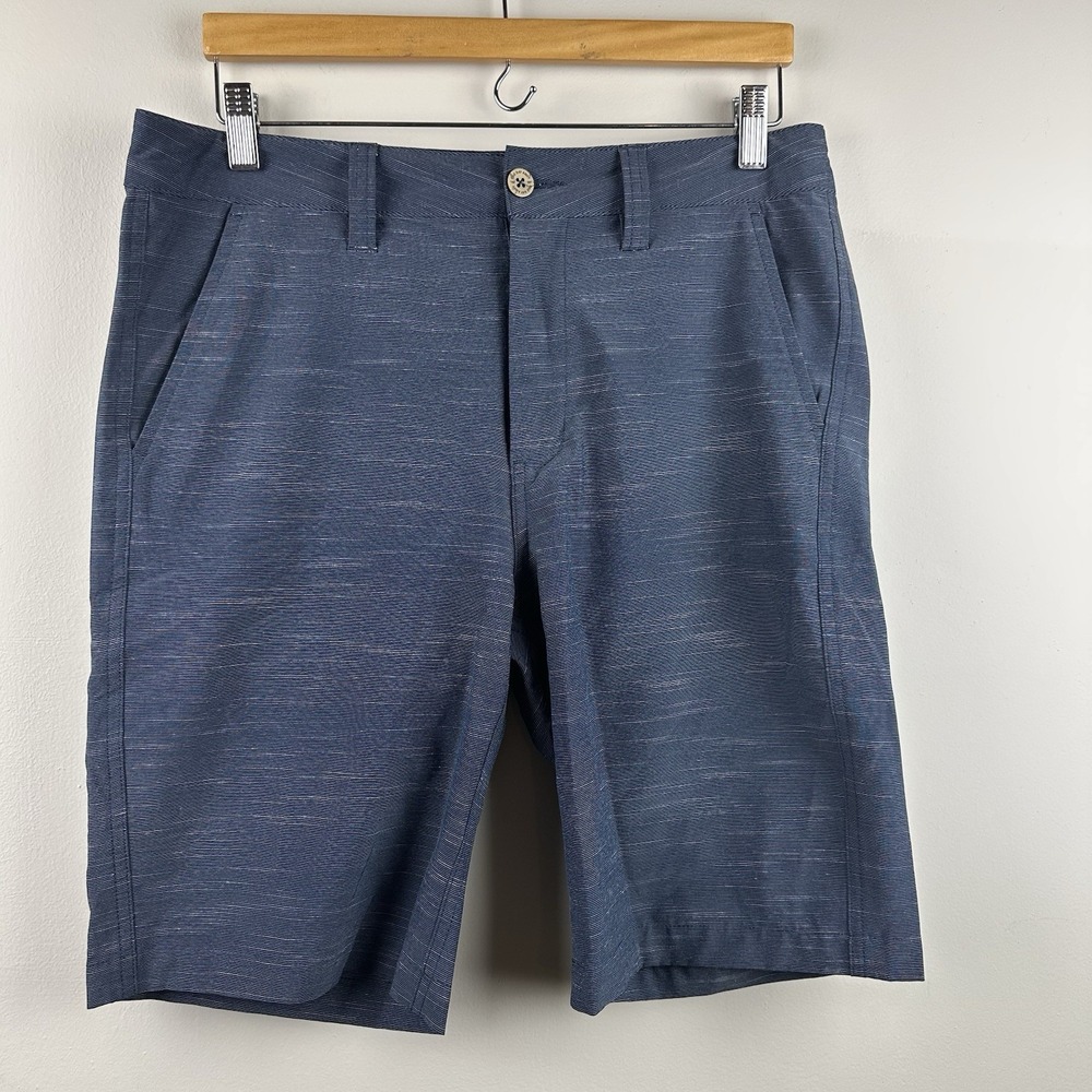 One Day Away Shorts Mens 32 Blue Hybrid Stretch Swim Trunks Golf Outdoor